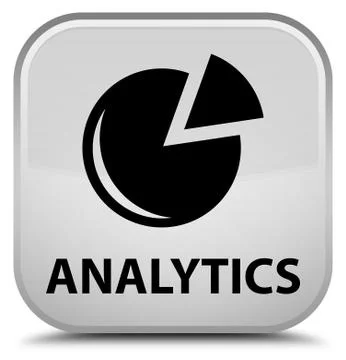 Analytics (graph icon) special white square button Illustrazione stock