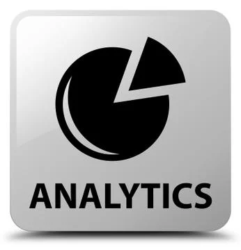 Analytics (graph icon) white square button Stock Illustration