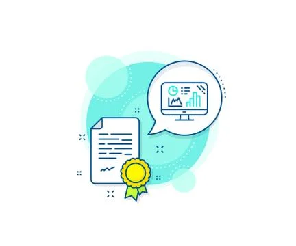 Analytics graph line icon. Column chart sign. Vector 库存插图