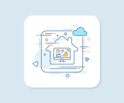 Analytics graph line icon. Column chart sign. Vector Stock Illustration