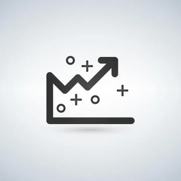 Analytics graph line icon, outline vector sign, linear style pictogram isolat 스톡 일러스트