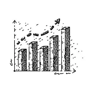 Analytics graph sketch hand drawn vector Stock Illustration