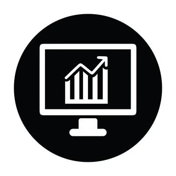 Analytics, growth graph black icon Stock Illustration