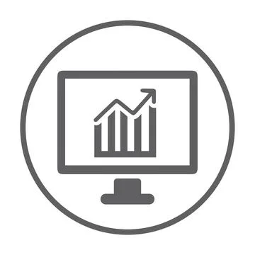 Analytics, growth graph gray icon Stock Illustration
