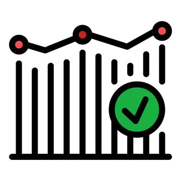 Analytics icon color outline vector Stock Illustration