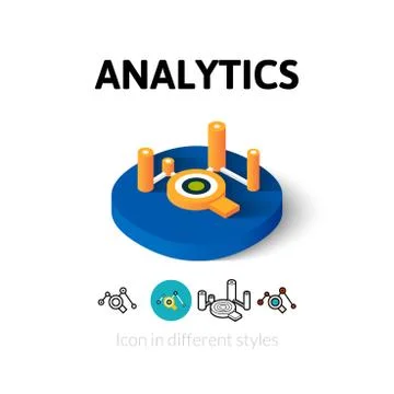 Analytics icon in different style Stock Illustration