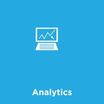 Analytics icon isolated on blue background Stock Illustration