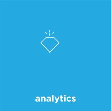 Analytics icon isolated on blue background Stock Illustration