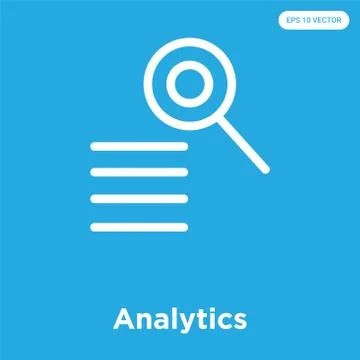 Analytics icon isolated on blue background 무료 스톡 일러스트