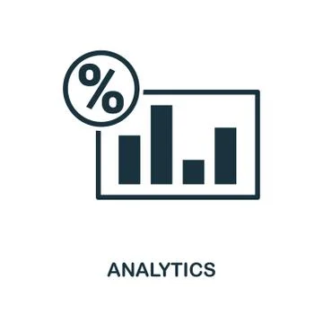 Analytics icon. Monochrome style design from business icon collection. UI. Pixel Stock Illustration