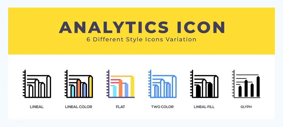 Analytics icon set. Design elements for logo Illustrazione stock