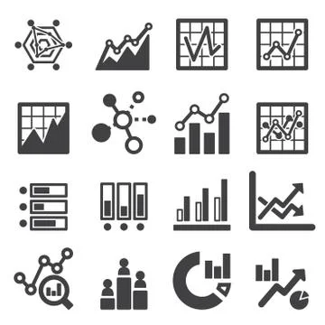 Analytics icon set Stock Illustration