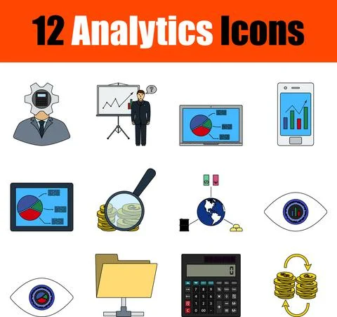 Analytics Icon Set Stock Illustration