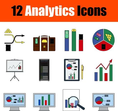 Analytics Icon Set Stock Illustration