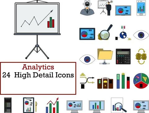 Analytics Icon Set 스톡 일러스트