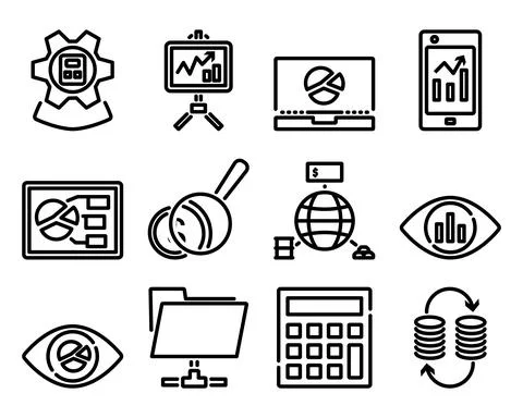Analytics Icon Set イラスト素材