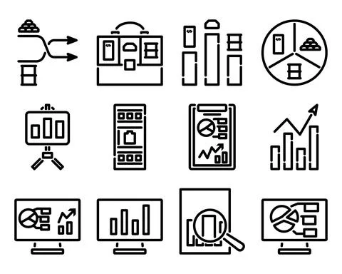Analytics Icon Set Stock Illustration