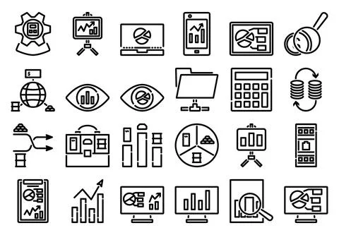 Analytics Icon Set 스톡 일러스트