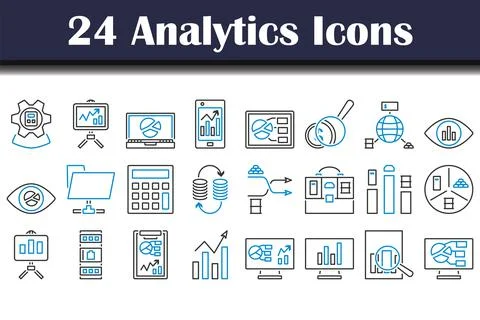 Analytics Icon Set Stock Illustration