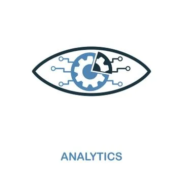 Analytics icon. Simple element illustration in 2 colors design. Analytics icon Stock Illustration