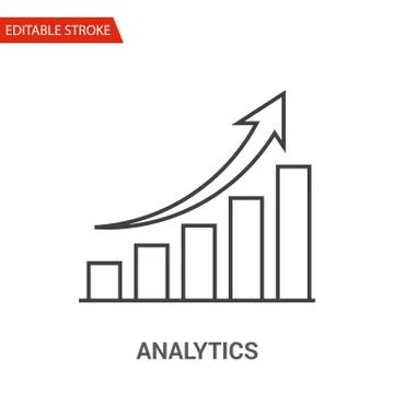 Analytics Icon. Thin Line Vector Illustration Stock Illustration