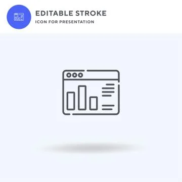 Analytics icon vector, filled flat sign, solid pictogram isolated on white, logo Stock Illustration