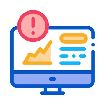 Analytics infographic on computer screen icon vector outline illustration イラスト素材