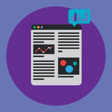 Analytics infographics in browser in vector, eps 스톡 일러스트