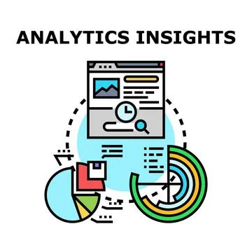 Analytics insights generating business intelligence data Illustrazione stock