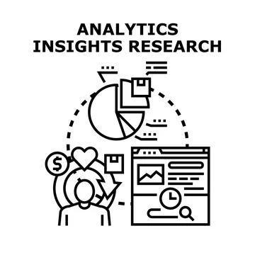 Analytics insights research business data optimization Stock Illustration