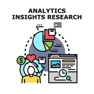 Analytics insights research business data optimization Stock Illustration