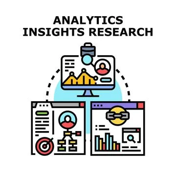 Analytics insights research concept illustration Stock Illustration