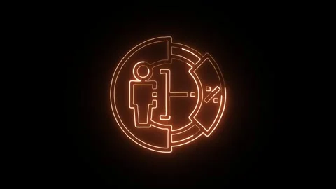 Analytics Isolated on Black Background Neon Data Analysis Animation Stock Footage 328105482