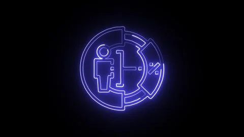 Analytics Isolated on Black Background Neon Data Analysis Animation Video stock 328105493