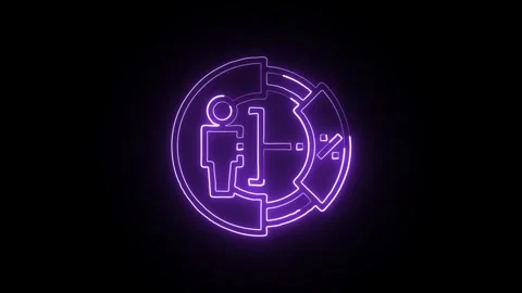 Analytics Isolated on Black Background Neon Data Analysis Animation Video stock 328105501