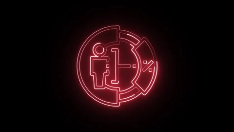 Analytics Isolated on Black Background Neon Data Analysis Animation Video stock 328105507