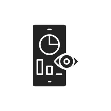 Analytics line black icon. SMM promotion. Outline pictogram Stock Illustration