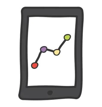 Analytics, line chart doodle icon Illustrazione stock