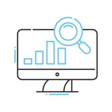 Analytics line icon, outline symbol, vector illustration, concept sign 스톡 일러스트