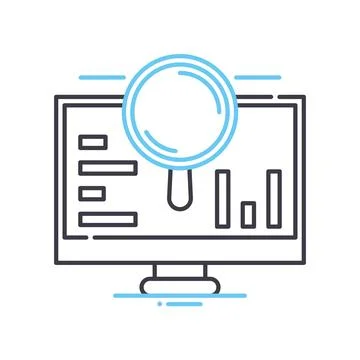 Analytics line icon, outline symbol, vector illustration, concept sign Stock Illustration
