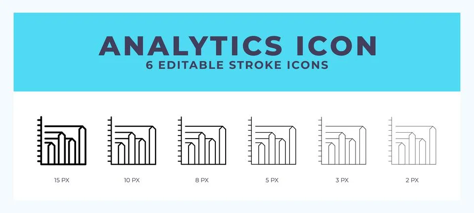 Analytics line icon. Vector icon symbol. Logo illustration. Editable line ico Stock Illustration