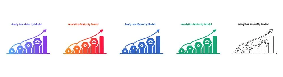 Analytics Maturity Model Concept Icons Stock Illustration
