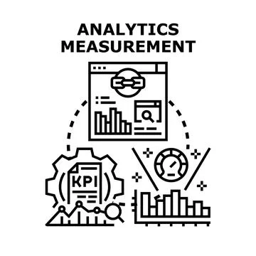 Analytics measurement data strategy processing analysis concept Stock Illustration