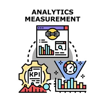 Analytics measurement data strategy processing analysis concept Stock Illustration
