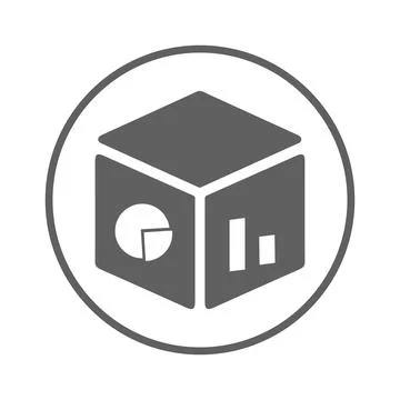 Analytics, olap, big data icon. Gray vector graphics. Stock Illustration