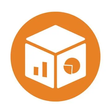 Analytics, olap, big data icon. Orange color vector Design. Stock Illustration