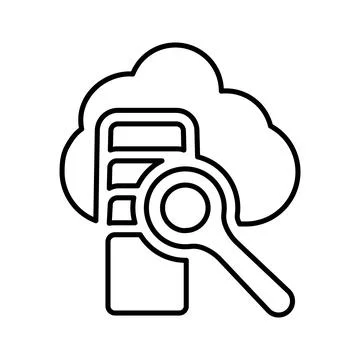 Analytics, olap, big data icon. Outline vector. Illustrazione stock
