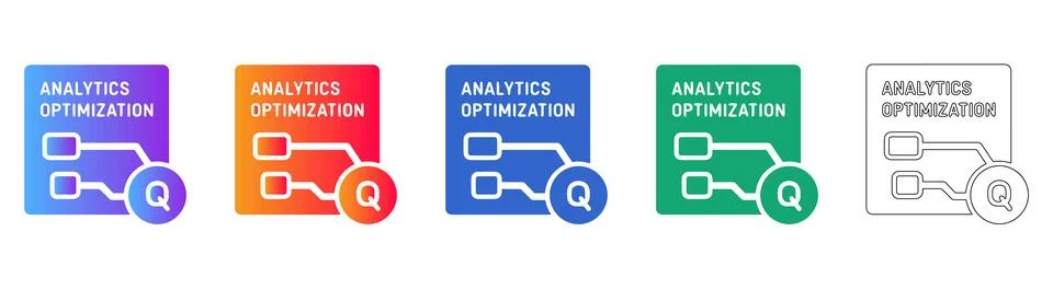 Analytics Optimization Data Icons Stockillustratie