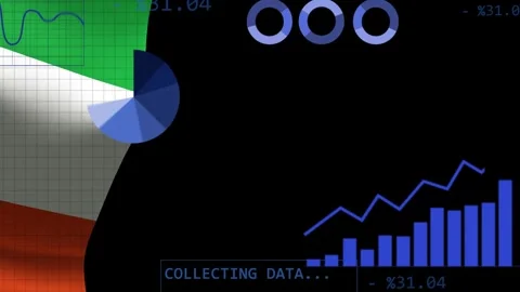Analytics panel animating on feed start growing bars and pie drawing line Stock Footage 334811015