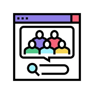 Analytics of people requests in internet color icon vector illustration Illustrazione stock